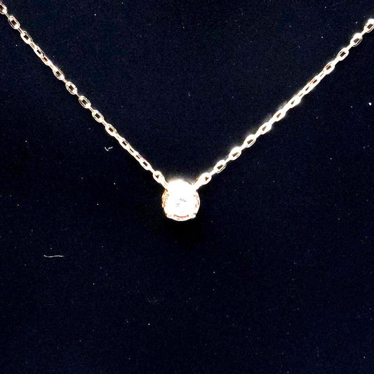 Agat K10 1P Diamond Necklace with 0.03ct diamond, 0.3cm top size, and 39.5cm chain in gold