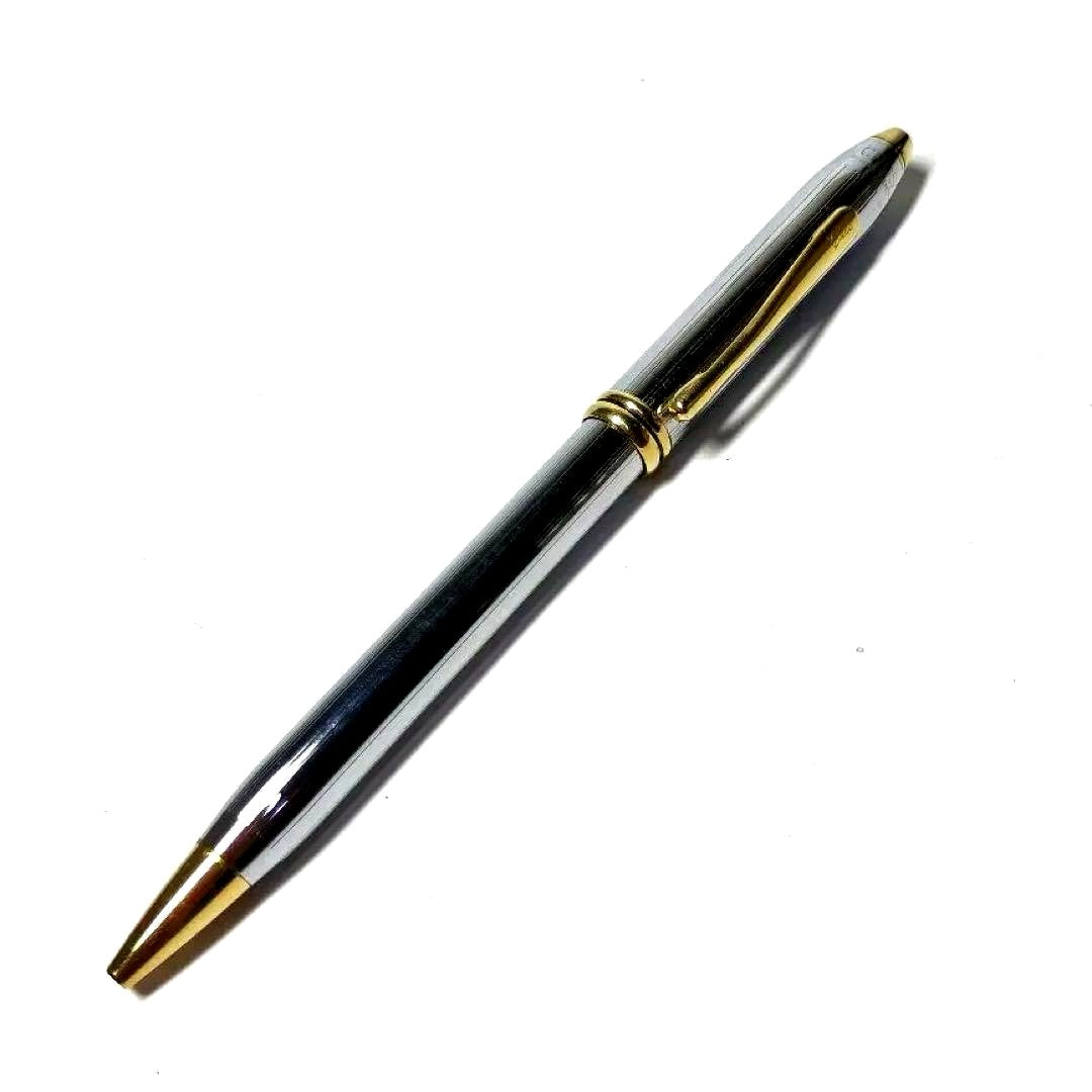Cross Townsend 502 gold ink ballpoint pen with Art Deco style and conical top made in Ireland