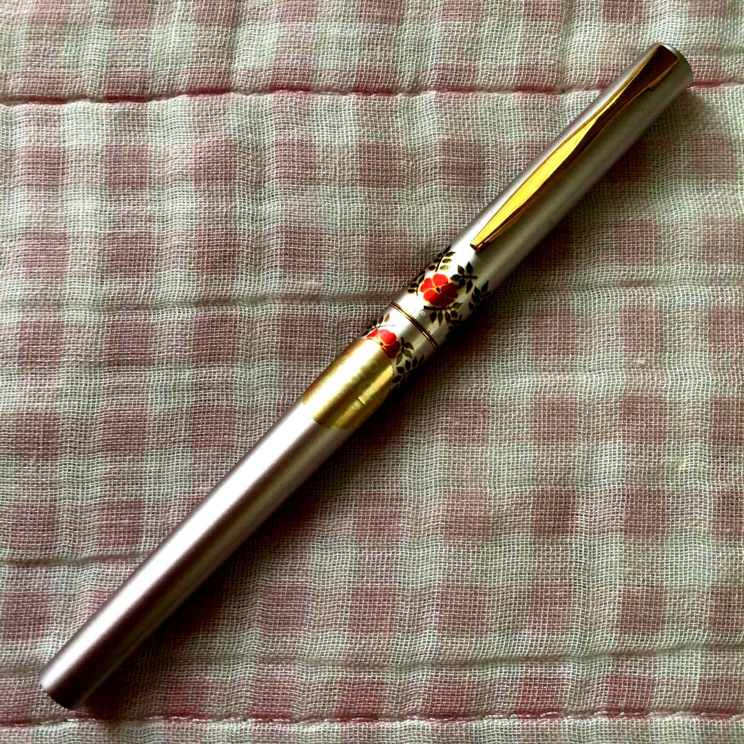 Pilot fountain pen with floral pattern design and fine nib, discontinued model