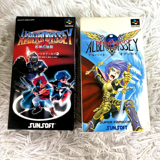 Used SNES cartridge of Albert Odyssey 2 Satan's Birth for Super Nintendo with original label