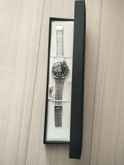 TIMEX Q TIMEX ブラックステンレス メッシュ Quartz Men's Watch — Japanese