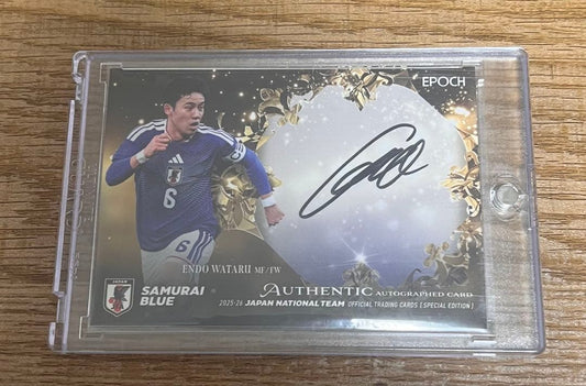 Japan National Soccer Team Wataru Endo Autograph Card EPOCH — Japanese