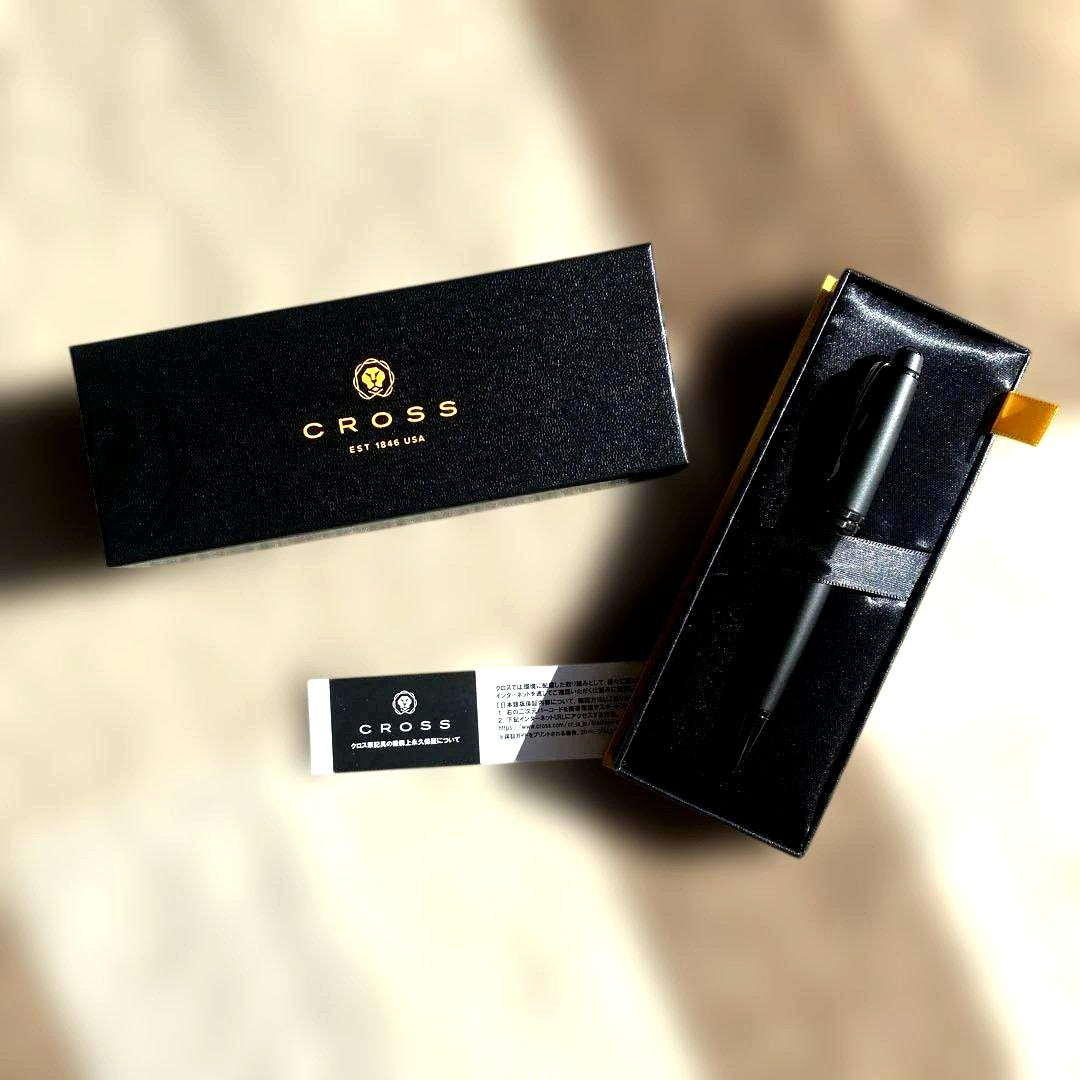Weekend Limited Cross Bailey black metal ballpoint pen with multiple grooves and engraved patterns, shown with protective case