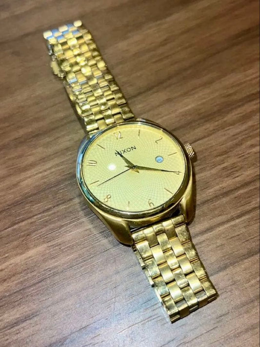 NIXON Gold Analog Men's Watch — Japanese