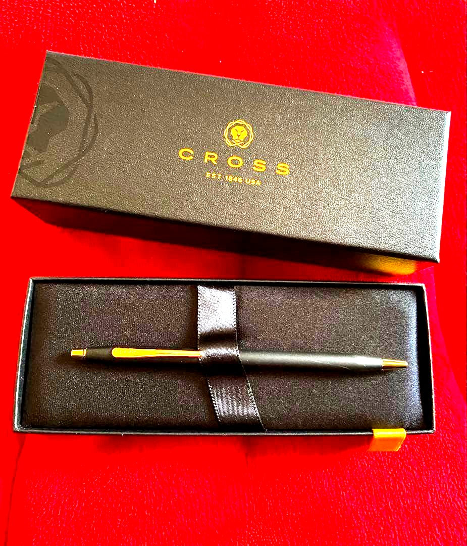 Cross Classic Century 2502 black ballpoint pen with metal body in original box, Japan import