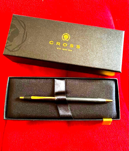 Cross Classic Century 2502 black ballpoint pen with metal body in original box, Japan import