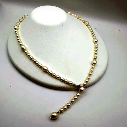 Mikimoto Pearl Island Necklace with 5.0-7.4mm pearls, 58cm length, displayed on a white background