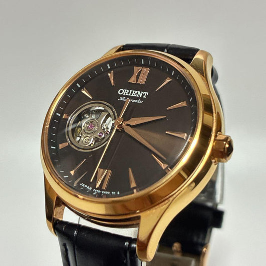 ORIENT Open Heart Gold Brown 518 Automatic Men's Watch — Japanese
