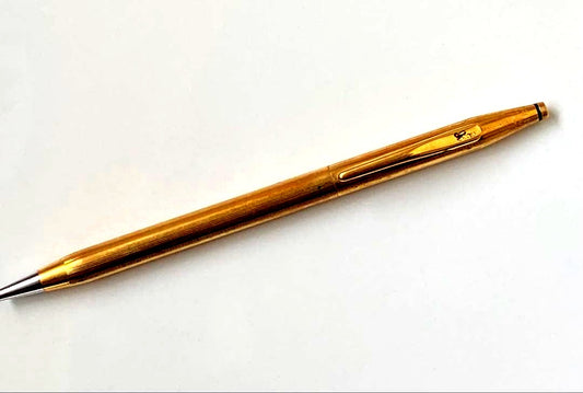 Vintage 18kt gold Crossball pen from USA with thick plating, discontinued model, shown close-up