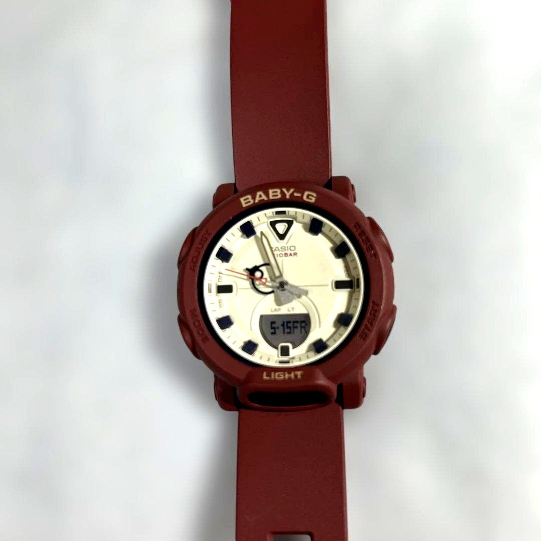 Casio Baby-G ladies watch model 5692 with red belt and white dial, Japan import