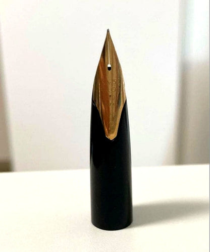 Unused Pilot 18K 750 gold fountain pen nib close-up on white background