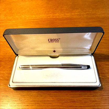 Cross Chrome 3506 fountain pen with chrome finish and six ink cartridges in original box