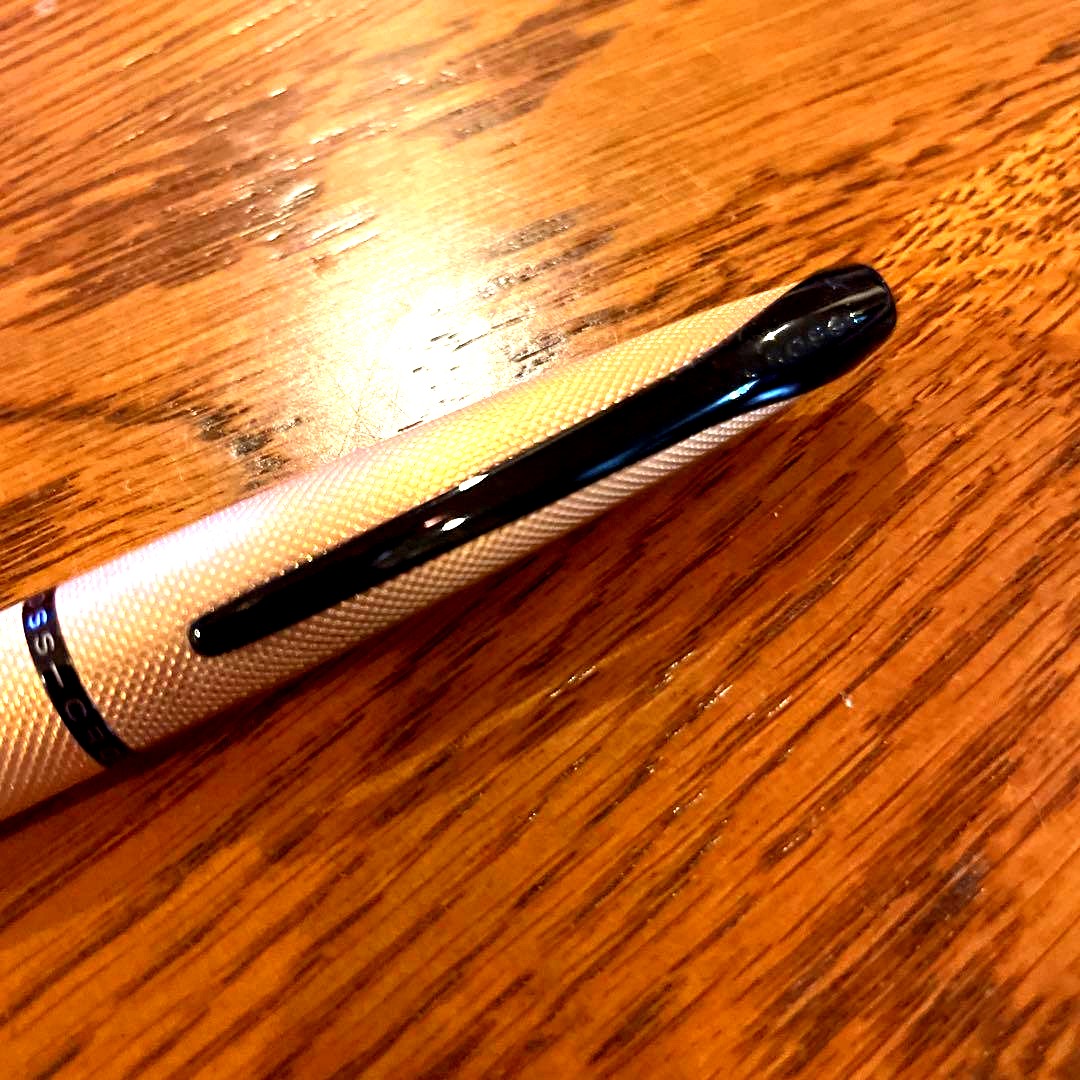 Used Cross Sheaffer No. 21 ballpoint pen with oil-based ink and 0.7 mm tip, Japan import, showing minor scratches