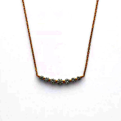 Agete K18 gold necklace with 0.2 carat diamond pendant on a 40 cm chain