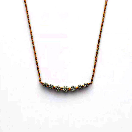 Agete K18 gold necklace with 0.2 carat diamond pendant on a 40 cm chain