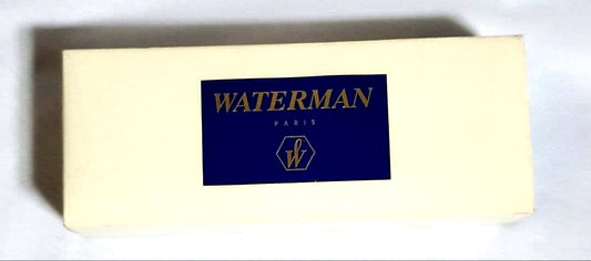 Unused WATERMAN ballpoint pen with original box showing some dirt on cover
