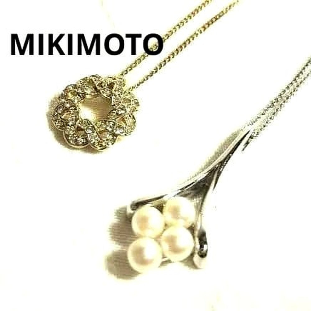 New Mikimoto pearl necklace with SV925 chain and Nina Ricci Paul & Joe handkerchief