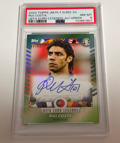 PSA 8 AC Milan Luís Figo Autographed Card — 98/99 — Japanese