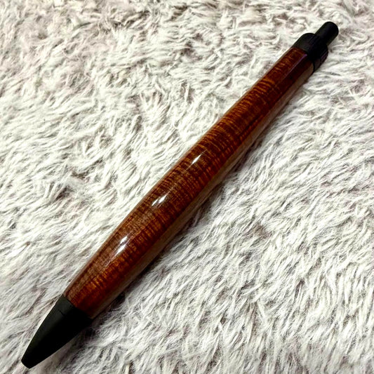 Siamese rosewood wood pen with lacquer finish showing micro-curry grain pattern by Brand