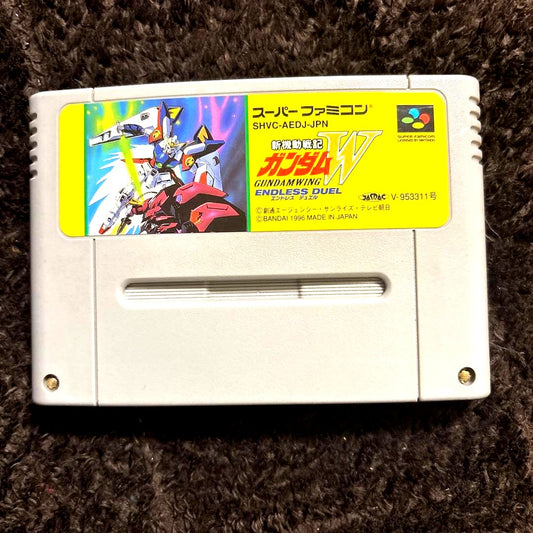 Super Nintendo Entertainment System cartridge for Shinsou Kidou Senki Gandamu W Endless Duel video game 1996 Japanese