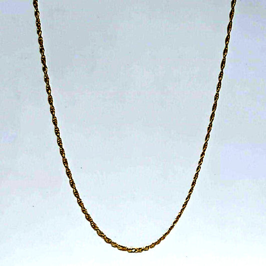 agete K18 screw chain long necklace 70cm length in gold displayed on white background