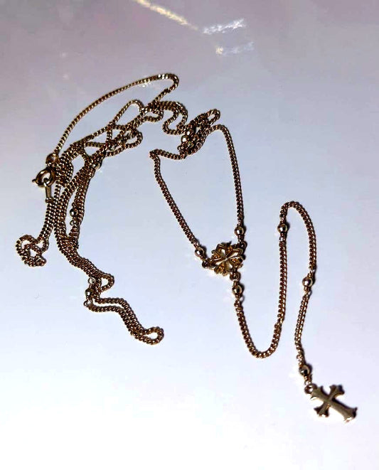 Agete Lariat Rosary Y-Shaped Necklace in gold sterling silver with 50 cm length and 1 cm top size