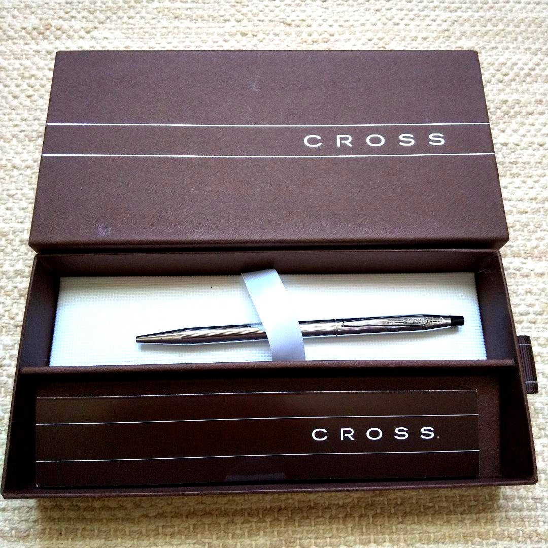 CROSS Ballpoint Pen with metal body and oil-based ink shown in simple packaging