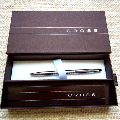 CROSS Ballpoint Pen with metal body and oil-based ink shown in simple packaging