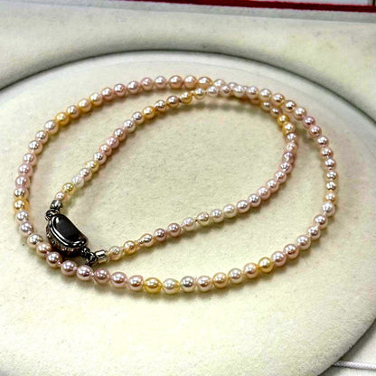 Akoya pearl necklace featuring 3.5-4mm pearls, 43 cm length, from Ise-Shima Egu Bay