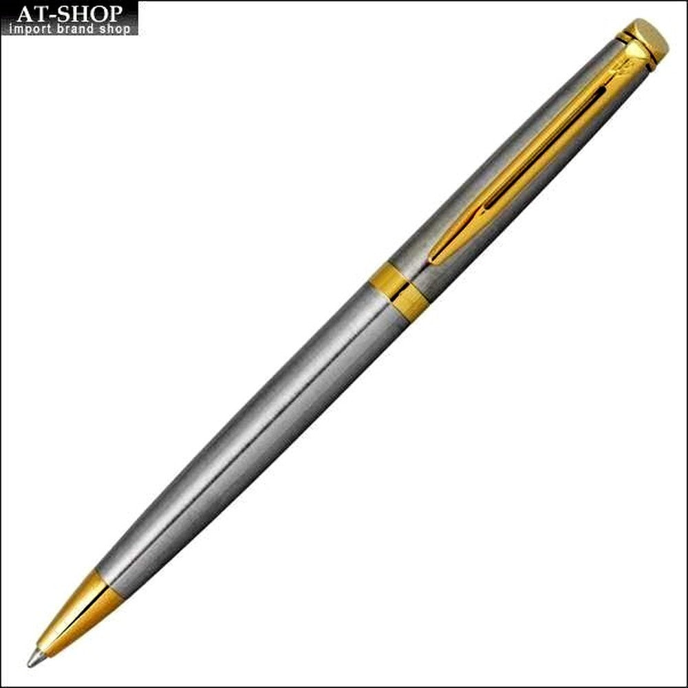 WATERMAN Metropolitan Essential Stainless Steel GT fountain pen with satin brass body and 23 karat gold plated trim