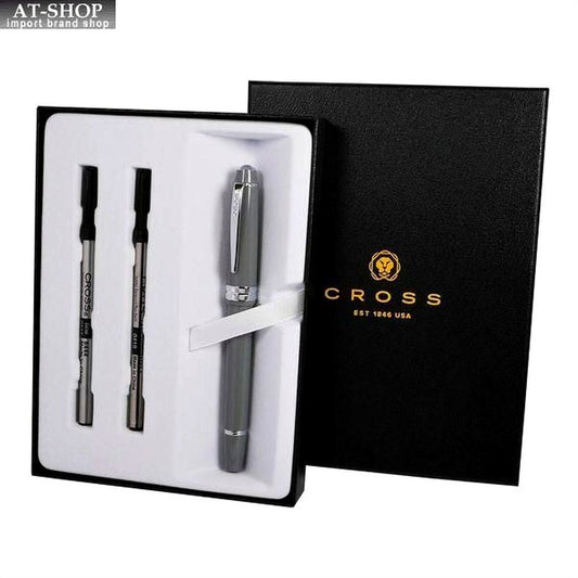 Cross Bailey Light gray ballpoint pen with cap and refill set in exclusive gift box
