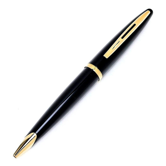 Waterman Carene black and gold ballpoint pen with twist mechanism and refill tips in genuine box