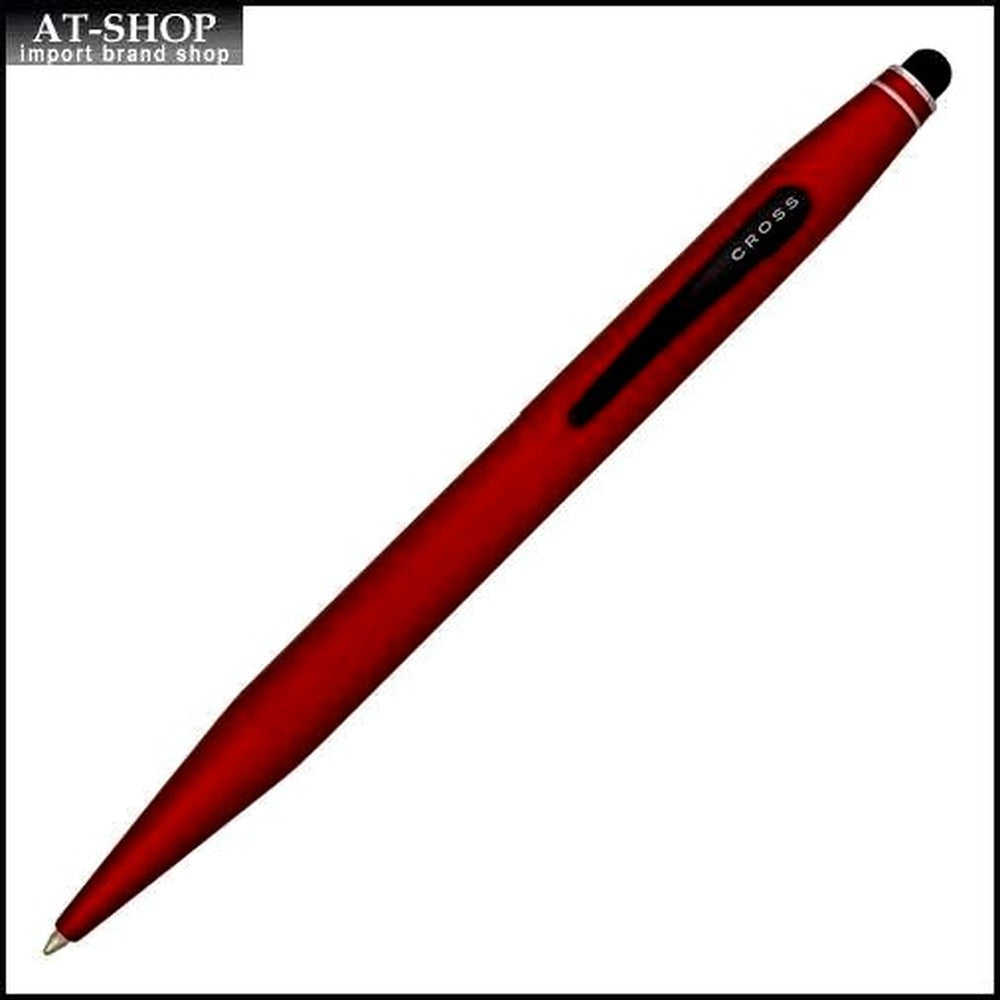 CROSS Metallic Red Ballpoint Pen with Stylus Tech, 136mm length, metal body