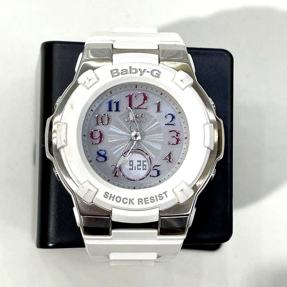 Casio Baby-G BGA-1100GR white women's watch vintage Japanese import with digital and analog display