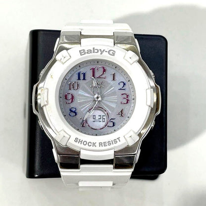 Casio Baby-G BGA-1100GR white women's watch vintage Japanese import with digital and analog display