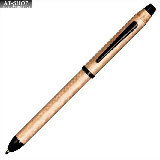 Cross Textslee NAT0090-20ST ballpoint pen set with black red ink and 0.5mm mechanical pencil in brushed rose gold