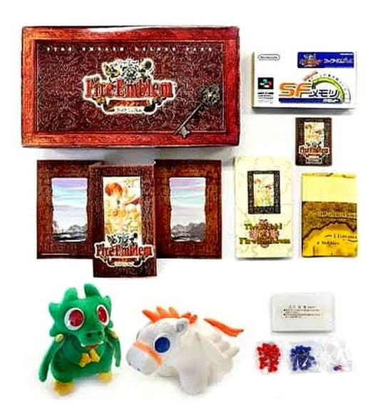Used SNES Software Fire Emblem Thracia 776 Deluxe Pack Conbini First Edition game box and cartridge