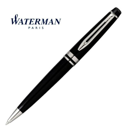 Waterman Expert Essential Black CT Ballpoint Pen model S0951790 with brass deep black lacquer finish and nickel palladium clip