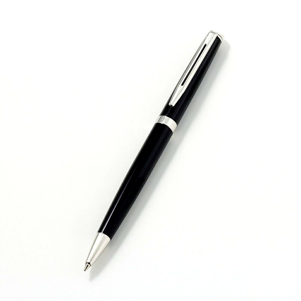 Waterman Metropolitan Essential black ballpoint pen with chrome trim and comfortable grip