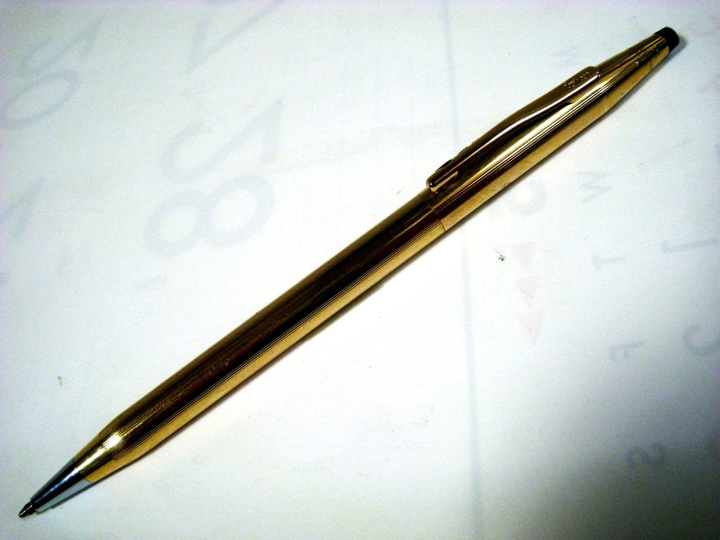 Cross Classic Century ballpoint pen with 14kt gold filled body and red ink made in USA