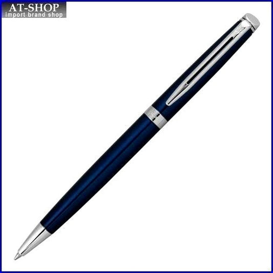 WATERMAN Metropolitan Essential Metallic Blue ballpoint pen with a 135mm length and 9mm shaft diameter