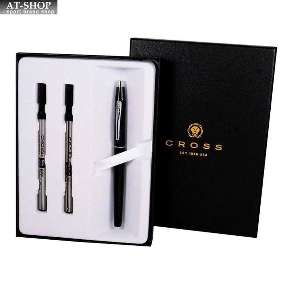 Cross Classic Century Selectip rollerball pen with gift box and refill set in black and silver finish