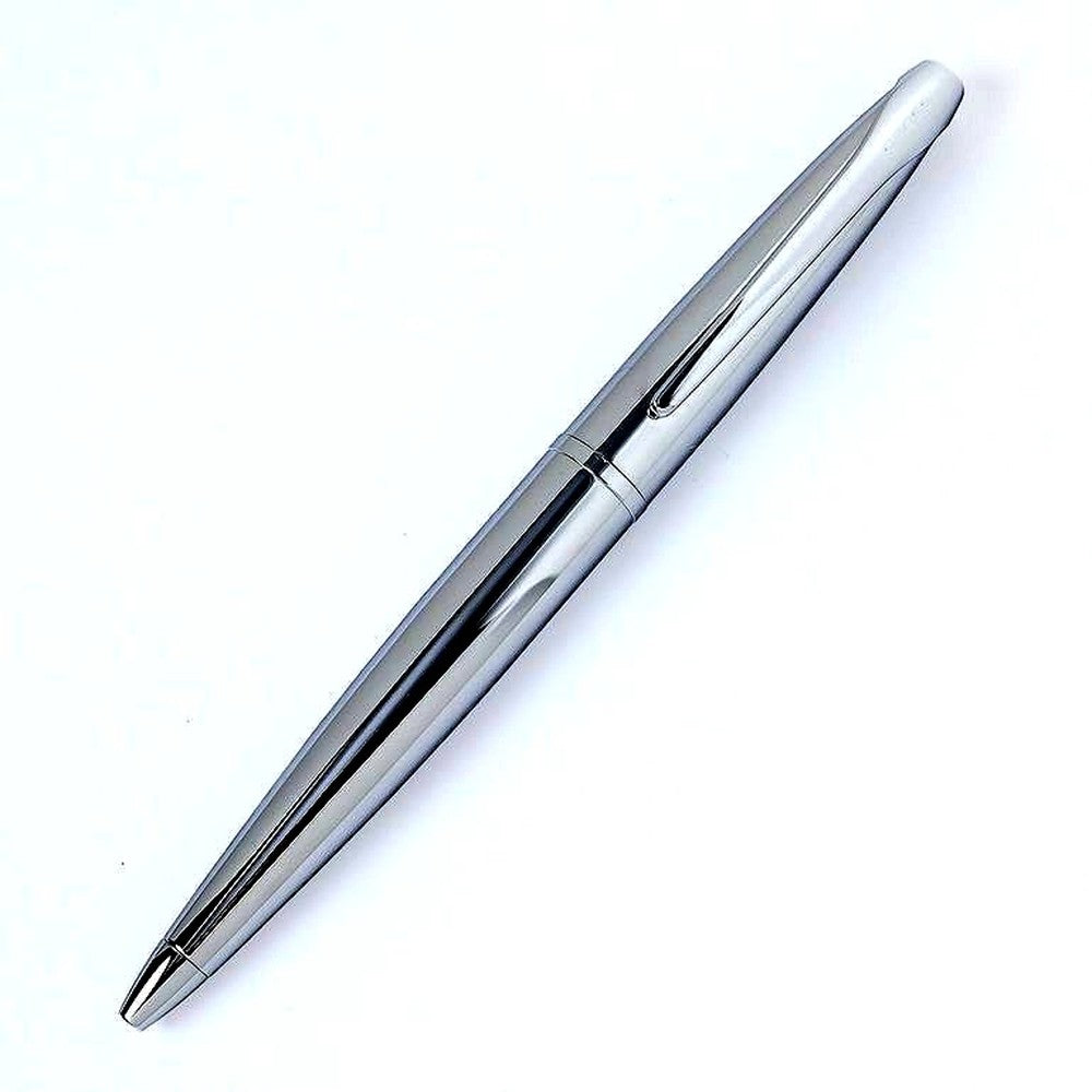 ATX N882-2 ballpoint pen with pure chrome finish and rotary twist mechanism in a genuine box