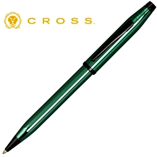 CROSS Century NAT0082WG-139 translucent green lacquer ballpoint pen with silver accents, 140mm length