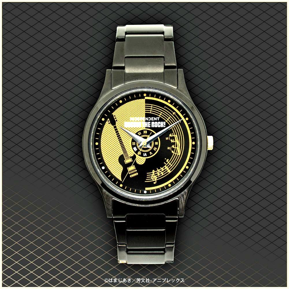 Bocchi the Rock ONKYO x CITIZEN limited edition wristwatch with round silver case and black strap