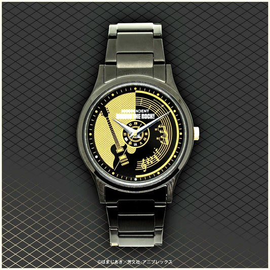 Bocchi the Rock ONKYO x CITIZEN limited edition wristwatch with round silver case and black strap
