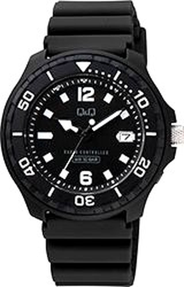 Citizen Q&Q analog solar radio-controlled watch with urethane band and 10 atmospheres water resistance