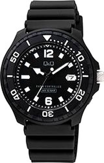 Citizen Q&Q analog solar radio-controlled watch with urethane band and 10 atmospheres water resistance