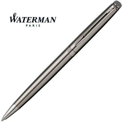 Waterman Metropolitan Essential Stainless Steel Ballpoint Pen CT S0920460 with silver finish and clip