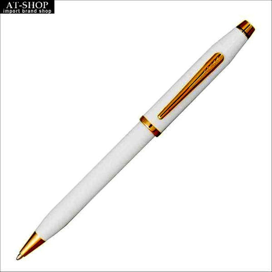 Cross Century II ballpoint pen in pearl white lacquer with sleek design and silver accents